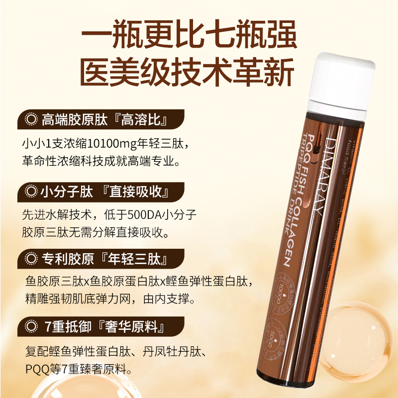 aPQQ深海鱼胶原三肽CTP小分子肽弹性胶原蛋白烟酰胺口服液