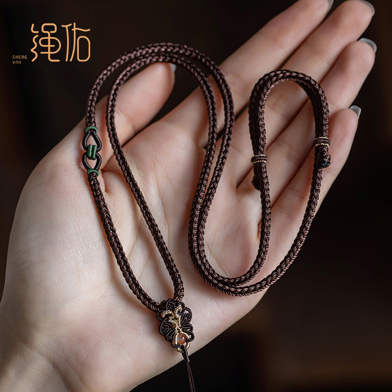 非金属布艺吊坠 吊坠绳手工编织项链挂脖绳高货绳可调节挂件配绳