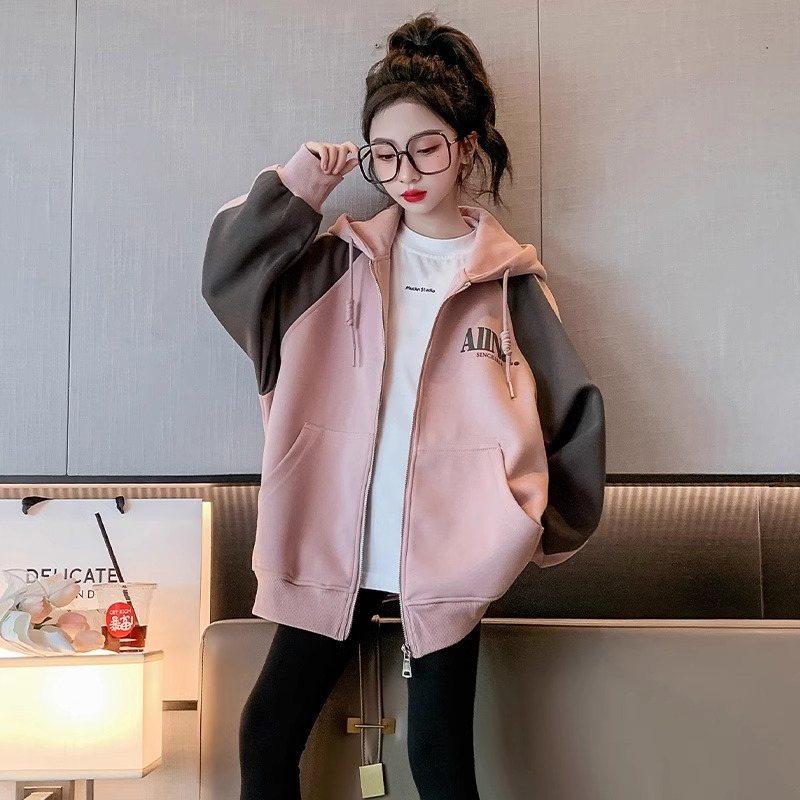 女童秋冬装外套2023新款儿童春秋网红洋气时髦休闲中大童加绒上衣