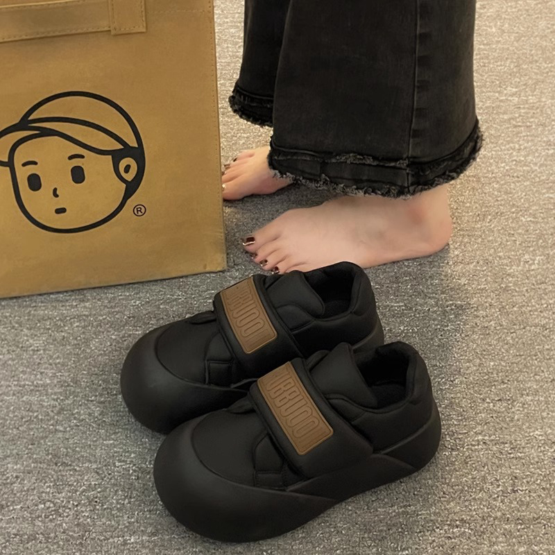回力瑞丑萌大头鞋小白鞋女秋冬2023新款百搭魔术贴厚底面包鞋子小