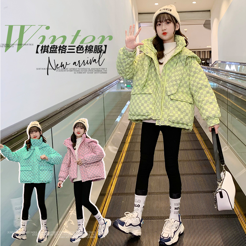 女童棉衣2023新款洋气女孩加厚棉袄中大童冬装时髦棉服外套潮