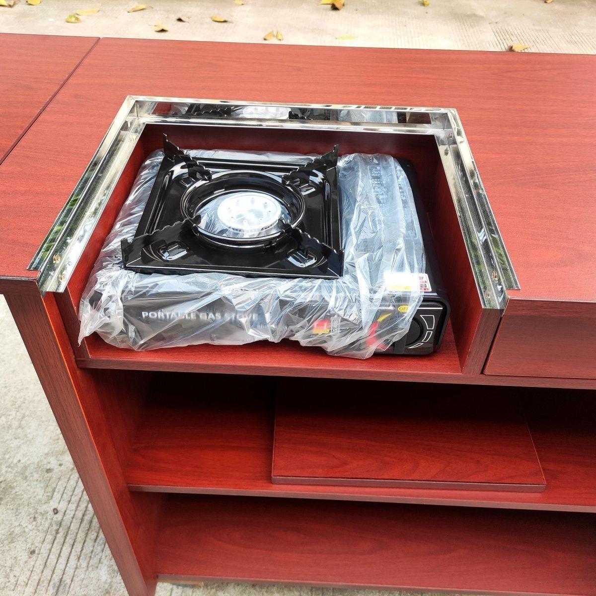 专用酒店煮餐车移动鲍鱼车可折叠流动多功能双头豪华摆摊