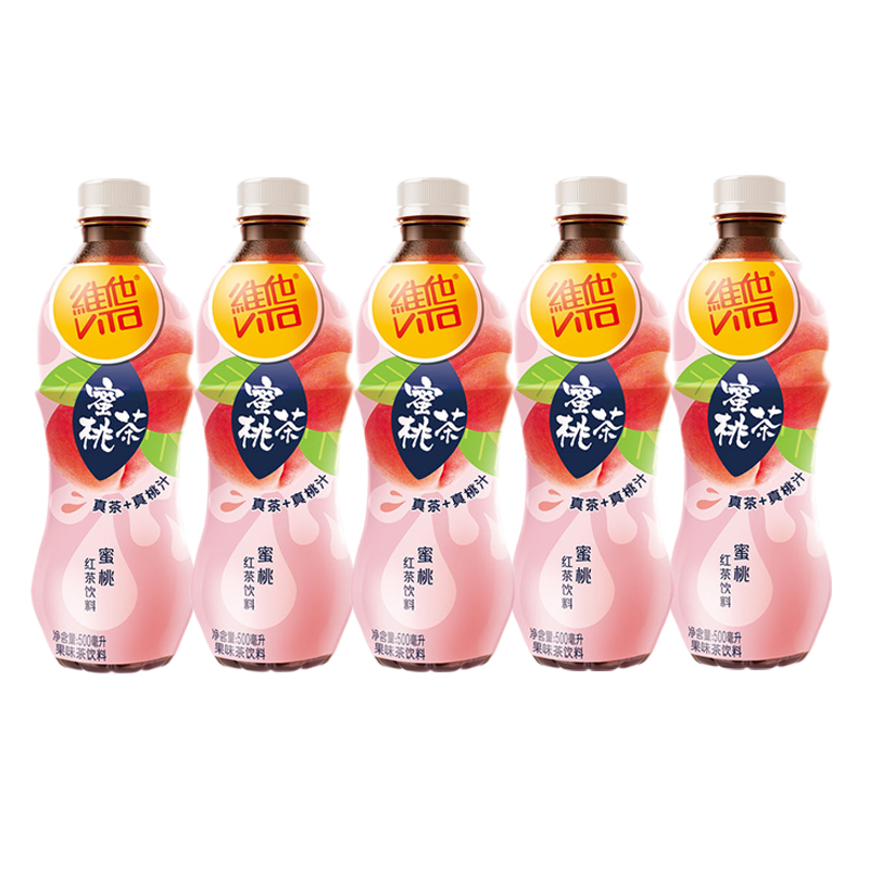 VITA/维他 蜜桃茶饮料果味饮品500ml5瓶果汁茶饮料茶香蜜桃汁茶香