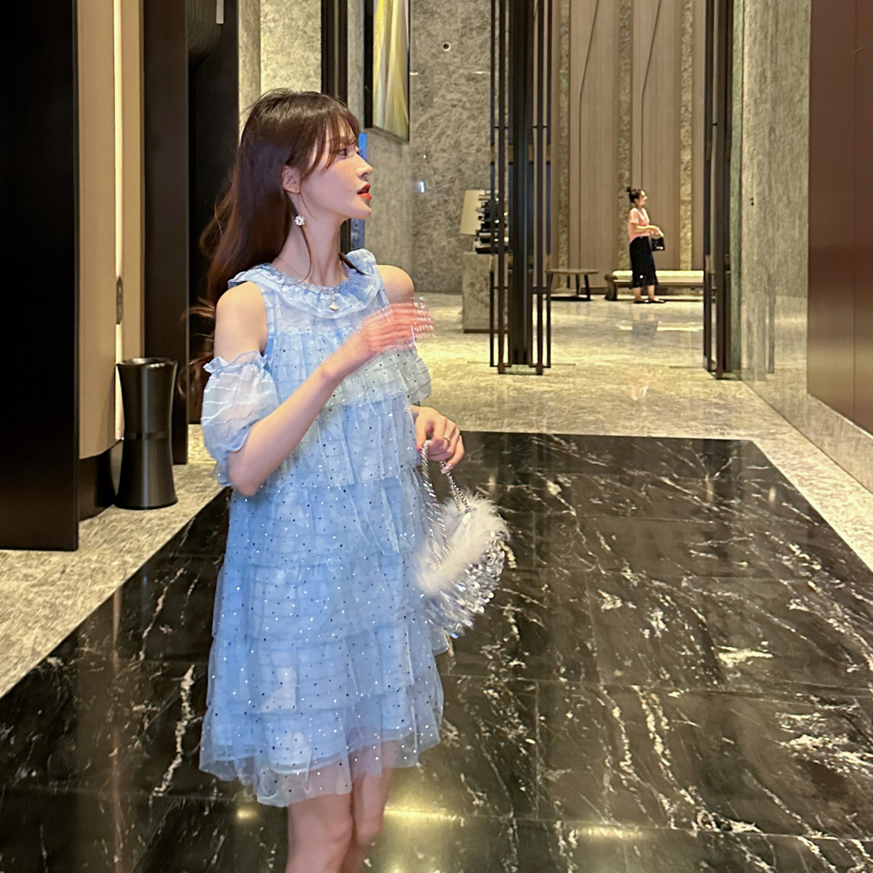 醇香奶霜连衣裙女爆款2023新款洋气上档次裙子多巴胺穿搭X36071#