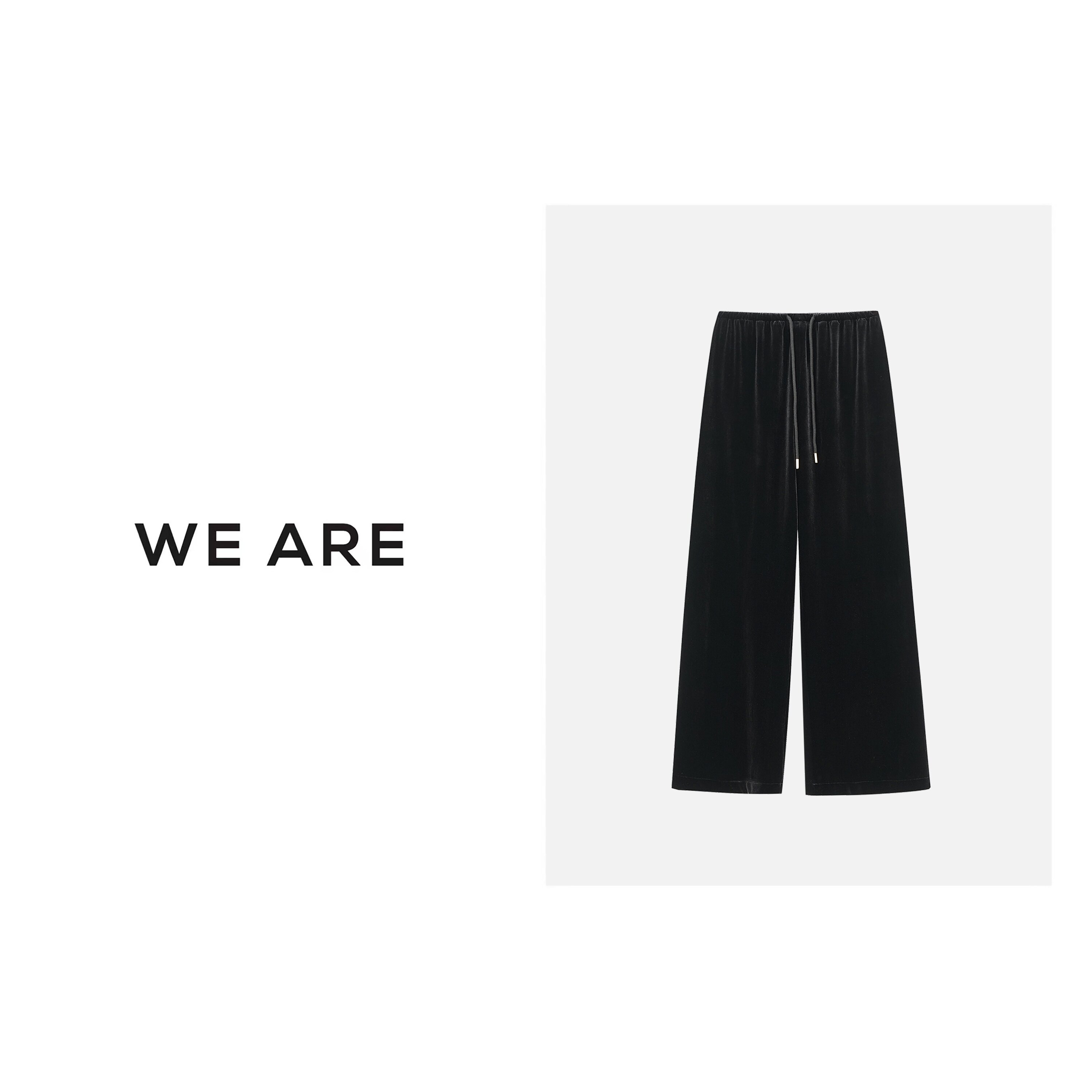 《WE ARE》22277*丝*松紧腰 丝绒 显瘦 直筒休闲裤 简约