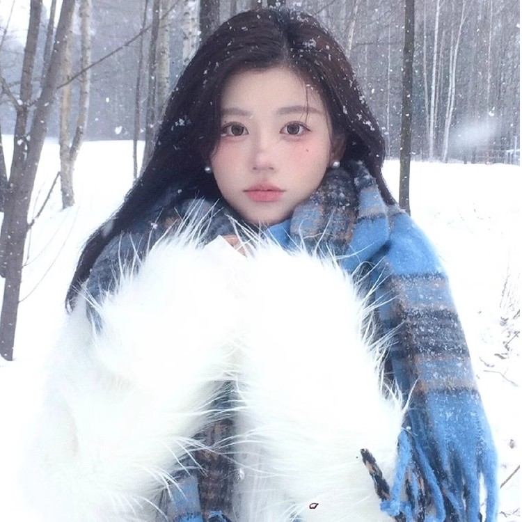 韩系女主氛围感甜美可爱加厚条纹格子学生围巾女冬季防寒保暖