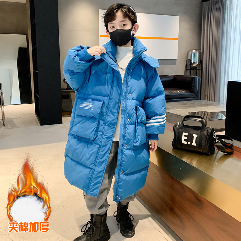 儿童装男童冬装棉衣外套2023新款中大童冬季加厚棉袄冬装长款棉服