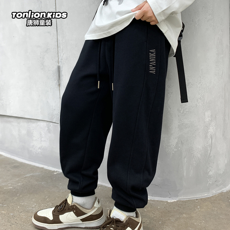 tonlionkids/唐狮童装秋季新款男童工装裤百搭束脚卫裤110-170