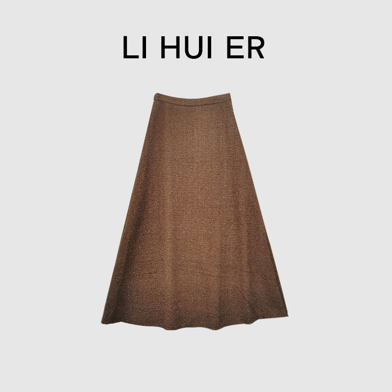 Li Hui Er【柔焦滤镜】秋冬复古因伦人字高腰a字半身裙23601