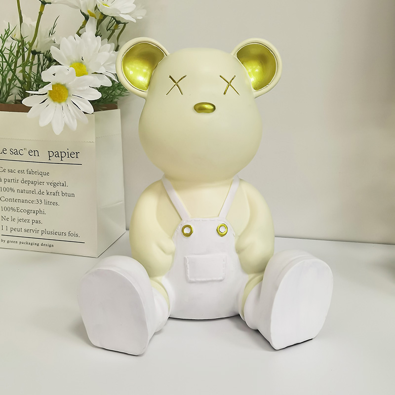 北欧轻奢暴力熊客厅玄关酒柜装饰品家居工艺品潮玩摆件小熊2022