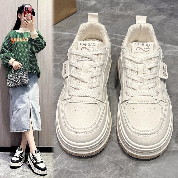 【万达撤柜】小白鞋女鞋2024春秋季新款夏透气百搭爆款厚底老爹网红