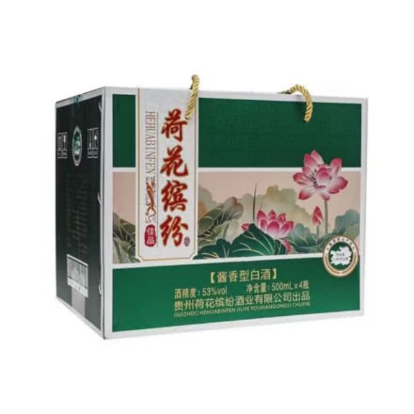 荷花缤纷佳品 53°酱香型白酒 500ml*4整箱装53度500