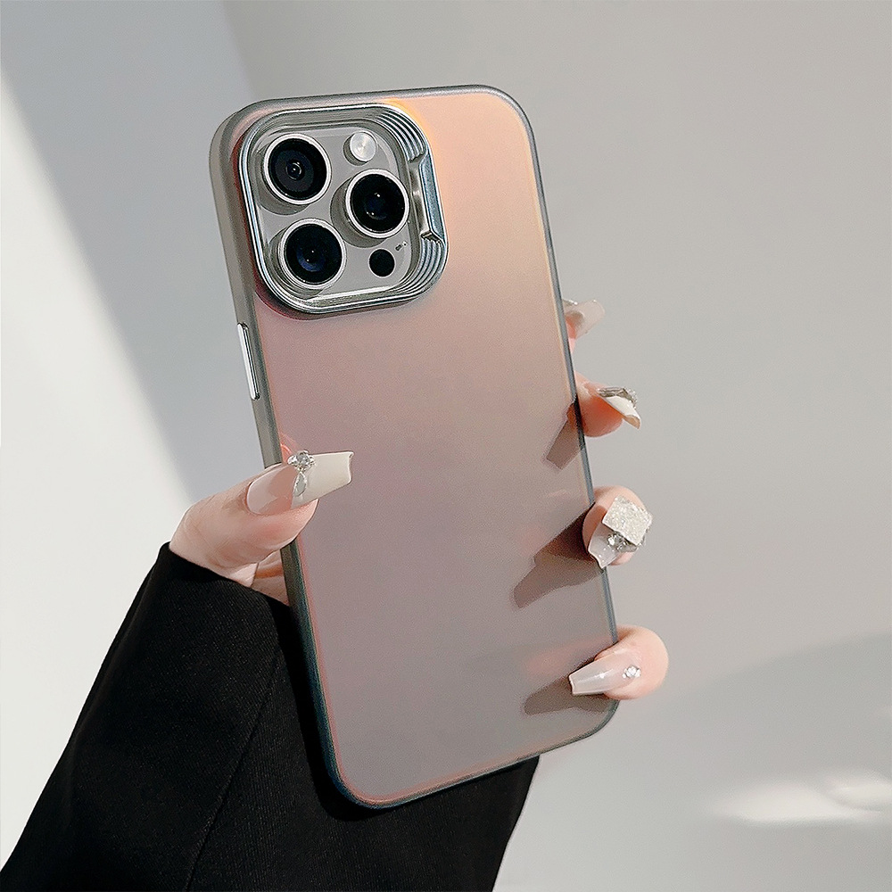 镭射金属直边iPhone14promax手机壳15电镀防摔12简约13个性ins风X