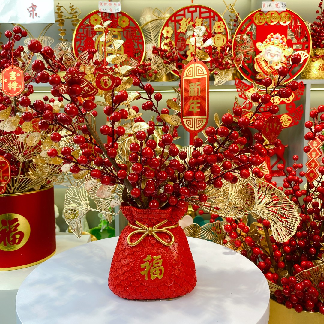 新房乔迁发发果新年装饰摆件室内新年挂件立体挂饰挂兔年发财果
