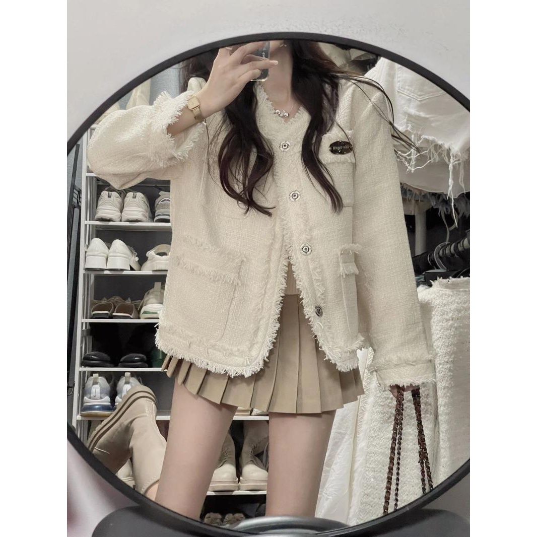 法式小香风时尚外套女秋冬季新款流苏设计感减龄百搭夹克上衣潮