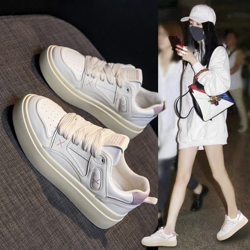 冬季回力休闲女鞋2023新款小白鞋女厚底女鞋小个子显高运动鞋网红