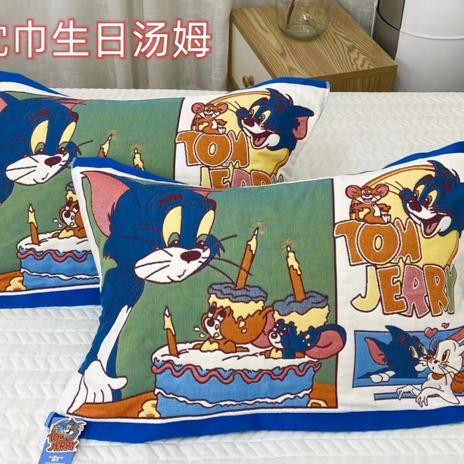 【爆款新品枕巾】 52*78新款A类纱布枕巾 生日汤姆