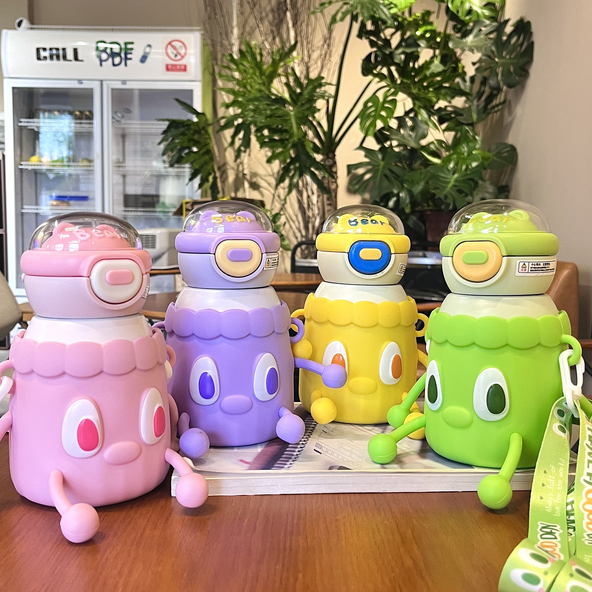 男女学生吸管杯 不锈钢保温杯便携卡通水壶可爱儿童吸管水杯子