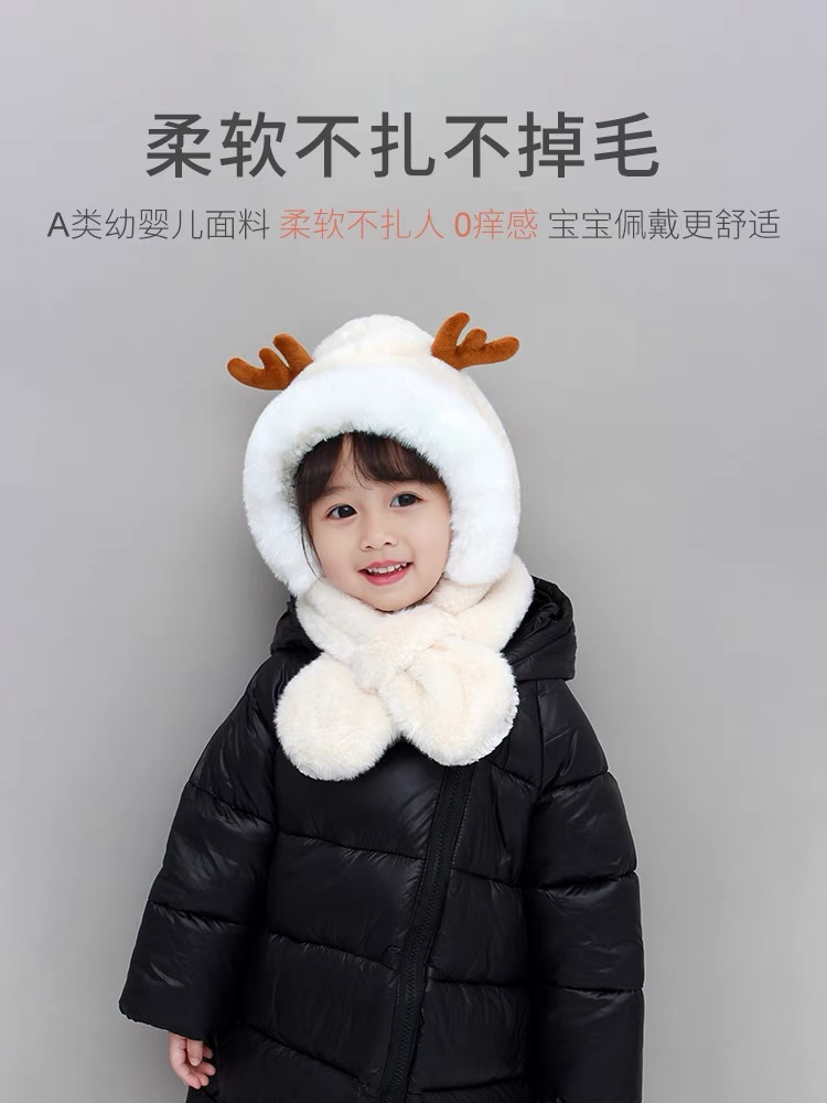 儿童婴儿柔软舒适宝宝保暖冬季幼婴毛绒小童女宝防寒加绒加厚防风
