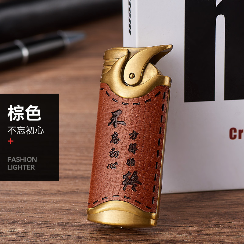 网红网红复古防风打火机充气直冲红火焰全金属创意个性送男友礼物