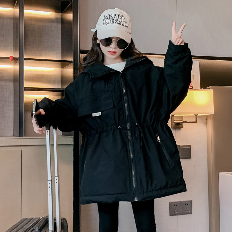 女童冬装加绒派克服2023新款洋气中大童时髦加厚外套儿童冬季上衣