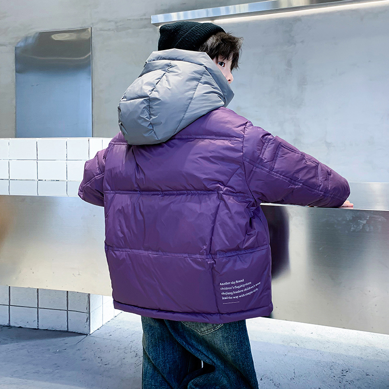 男童羽绒服6-12岁潮款90白鸭绒2023新款儿童男孩保暖加厚免洗外套