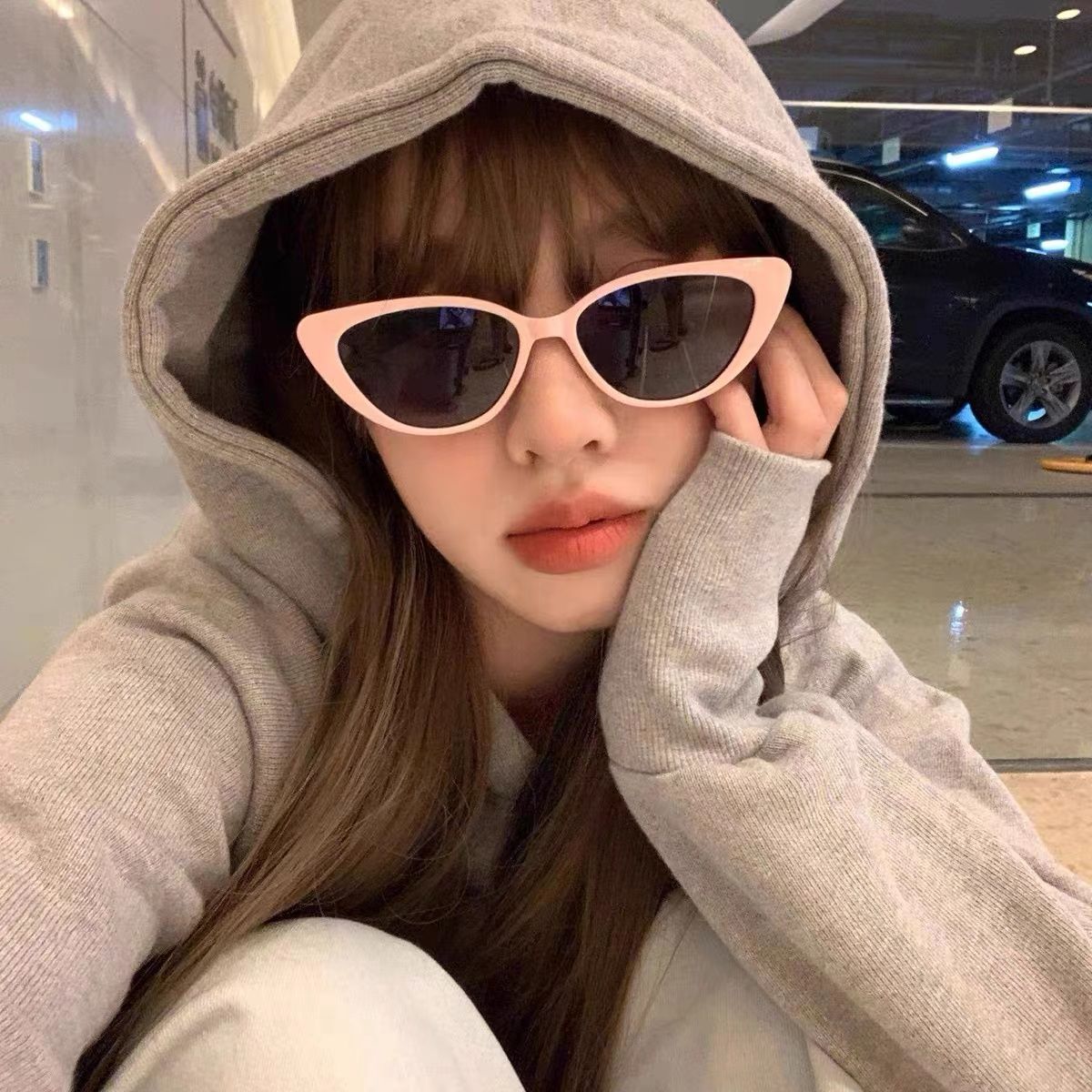 欧美风个性猫眼墨镜女防晒高级感太阳镜ins网红辣妹街拍小框眼镜