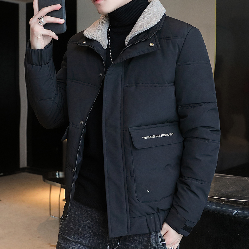棉衣男冬季潮流休闲翻领男士夹克外套秋冬保暖加厚棉服时尚面包服