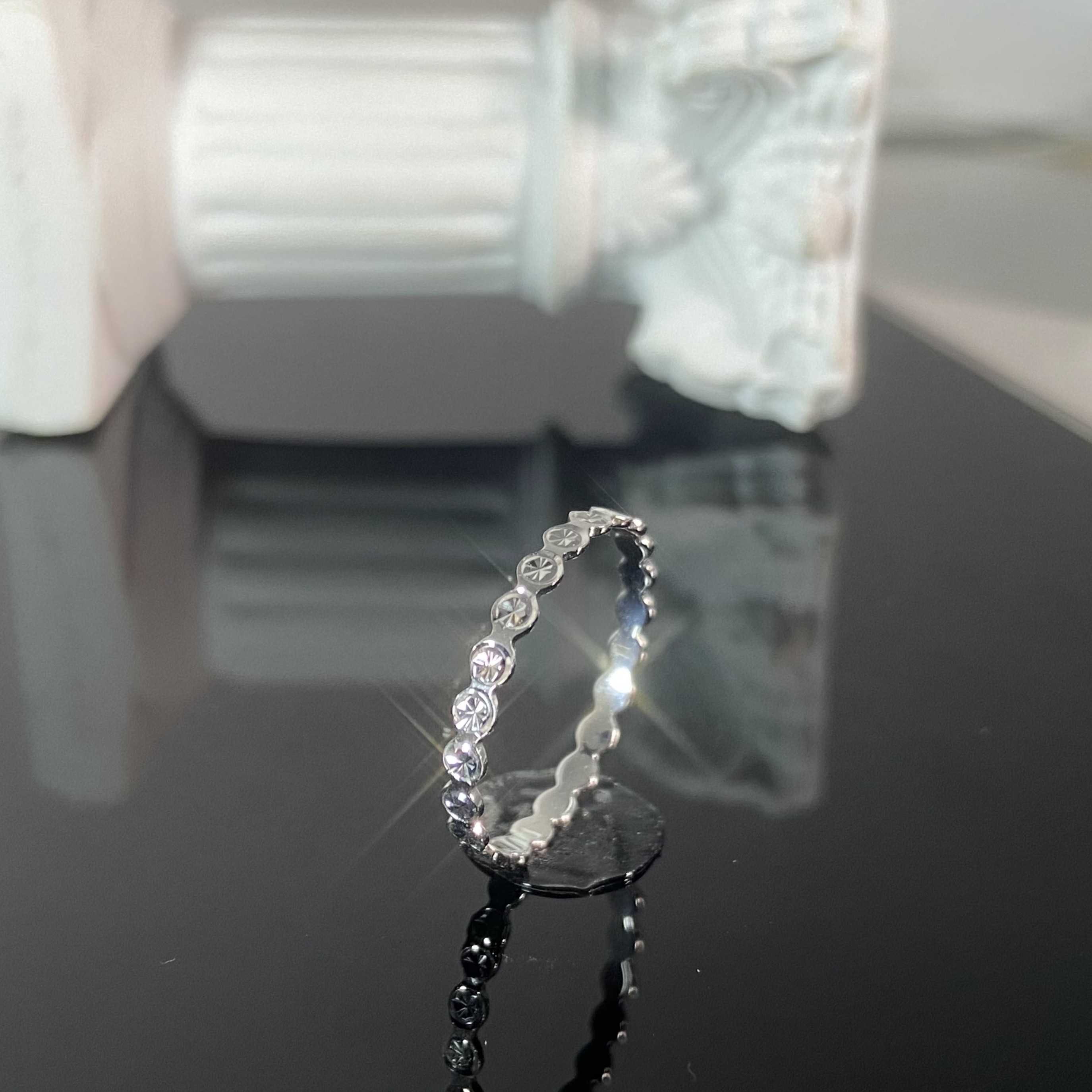 【百慕芮泊】PT950铂金素圈满天星戒指（多退少补）简约素款五金女孩