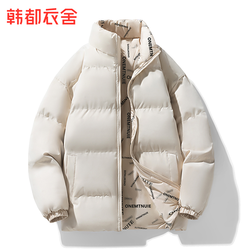 HSTYLE/韩都衣舍双面穿棉衣新款棉服宽松百搭立领棉衣外套60069