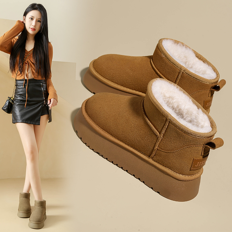 厚底雪地靴2023新款加绒保暖女鞋