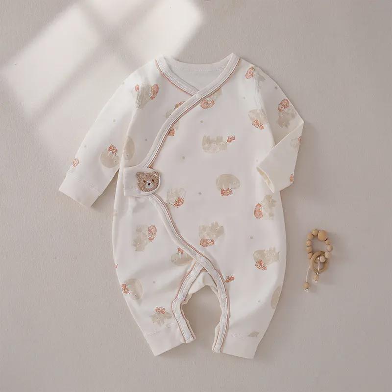 安阳童装新生儿连体衣无骨纯棉春秋四季长袖哈衣婴儿爬服初生宝宝