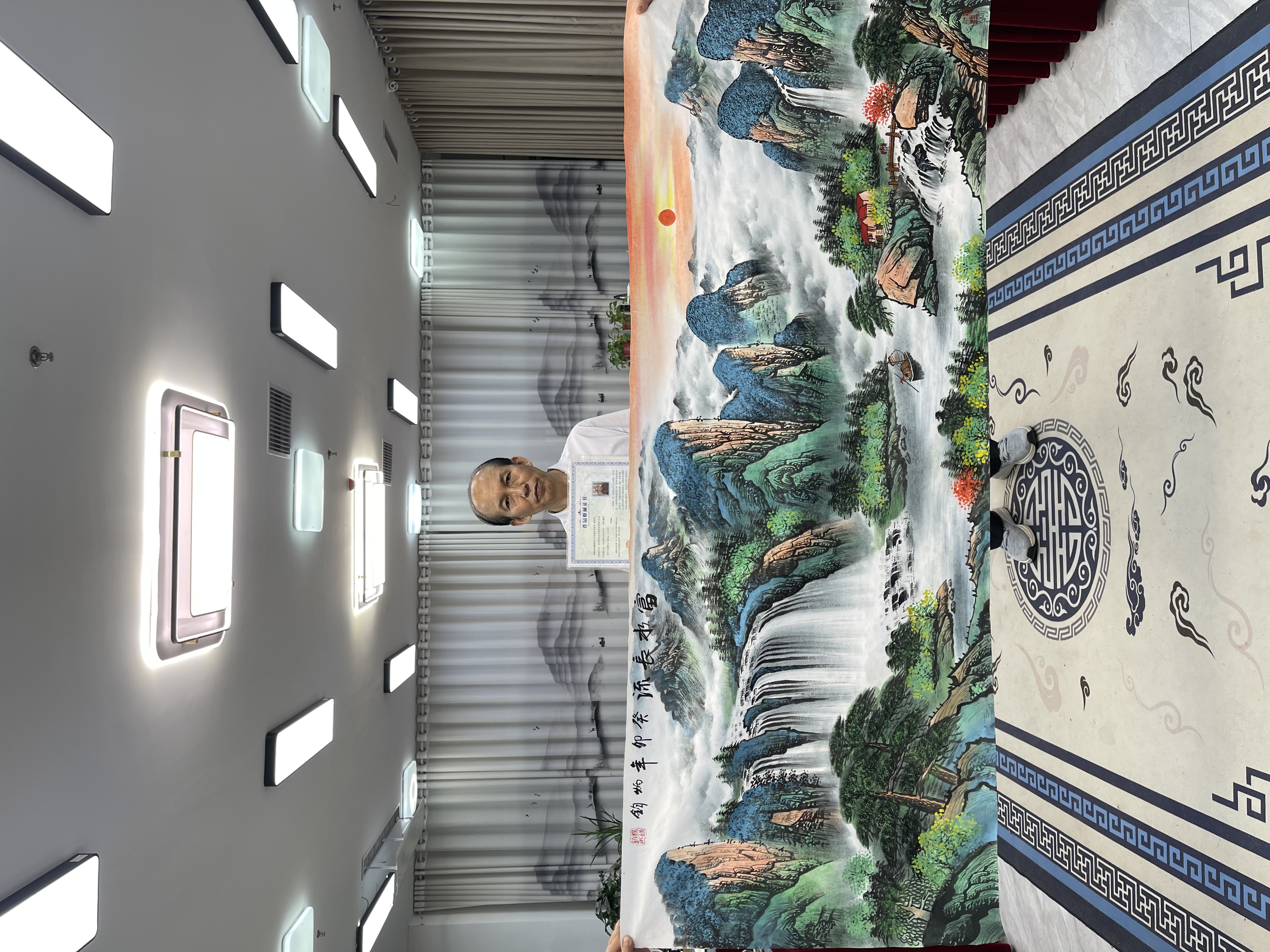 杨炳钧真迹作品/富水长流手绘真迹字画书画艺术/宣纸横幅(新款)