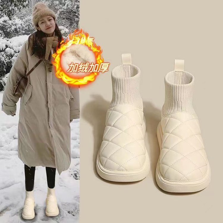 回力瑞雪地靴女2023年新款厚底冬季加绒加厚外穿保暖防滑东北棉鞋