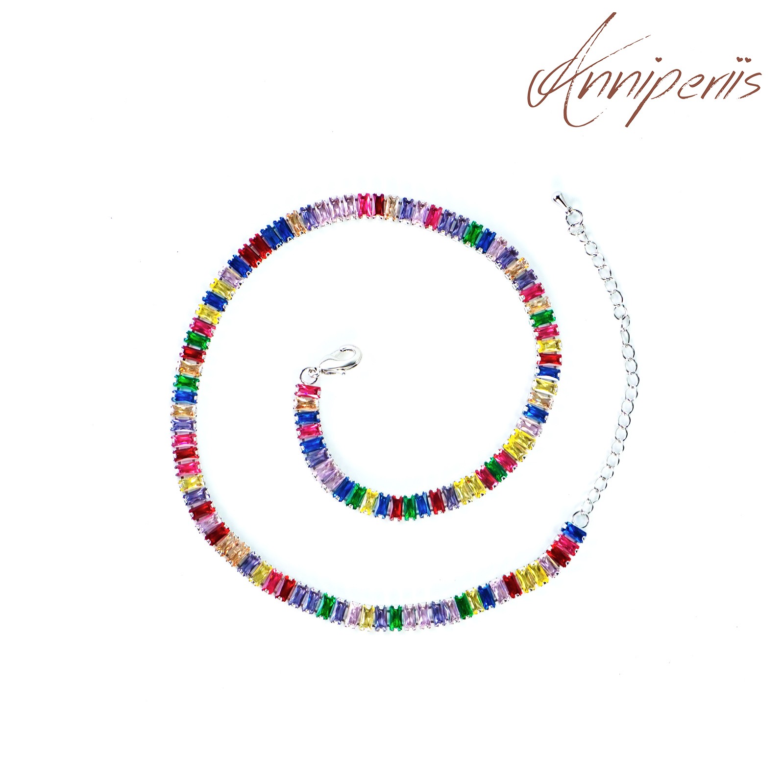 铜合金项链 Anni轻奢【海岸线】时尚重工彩色个性ins潮流项链 D609
