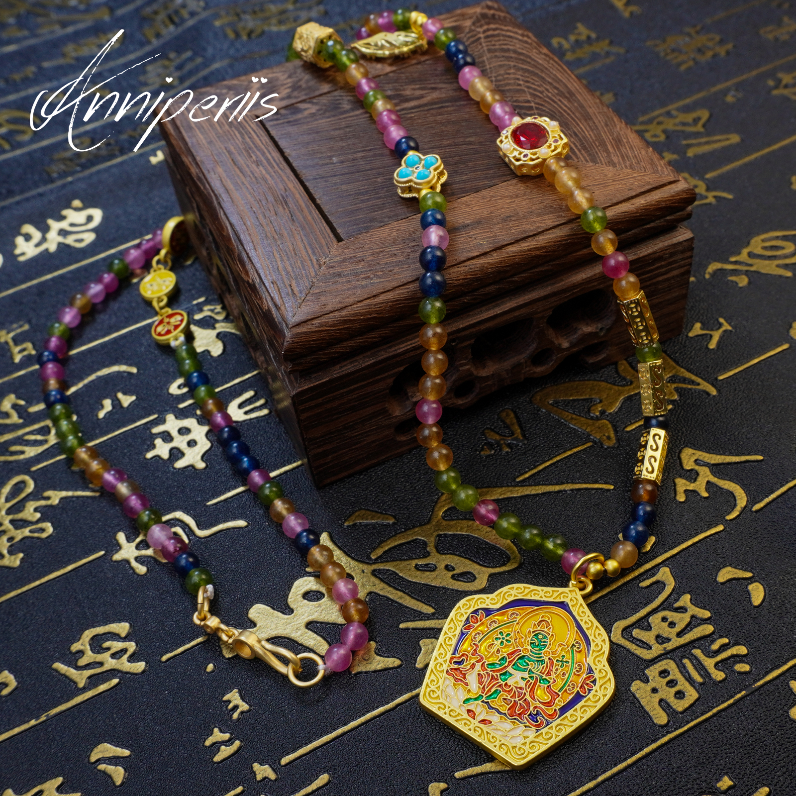 铜合金项链 Anni轻奢【D1020】时尚手工编织个性彩色毛衣项链