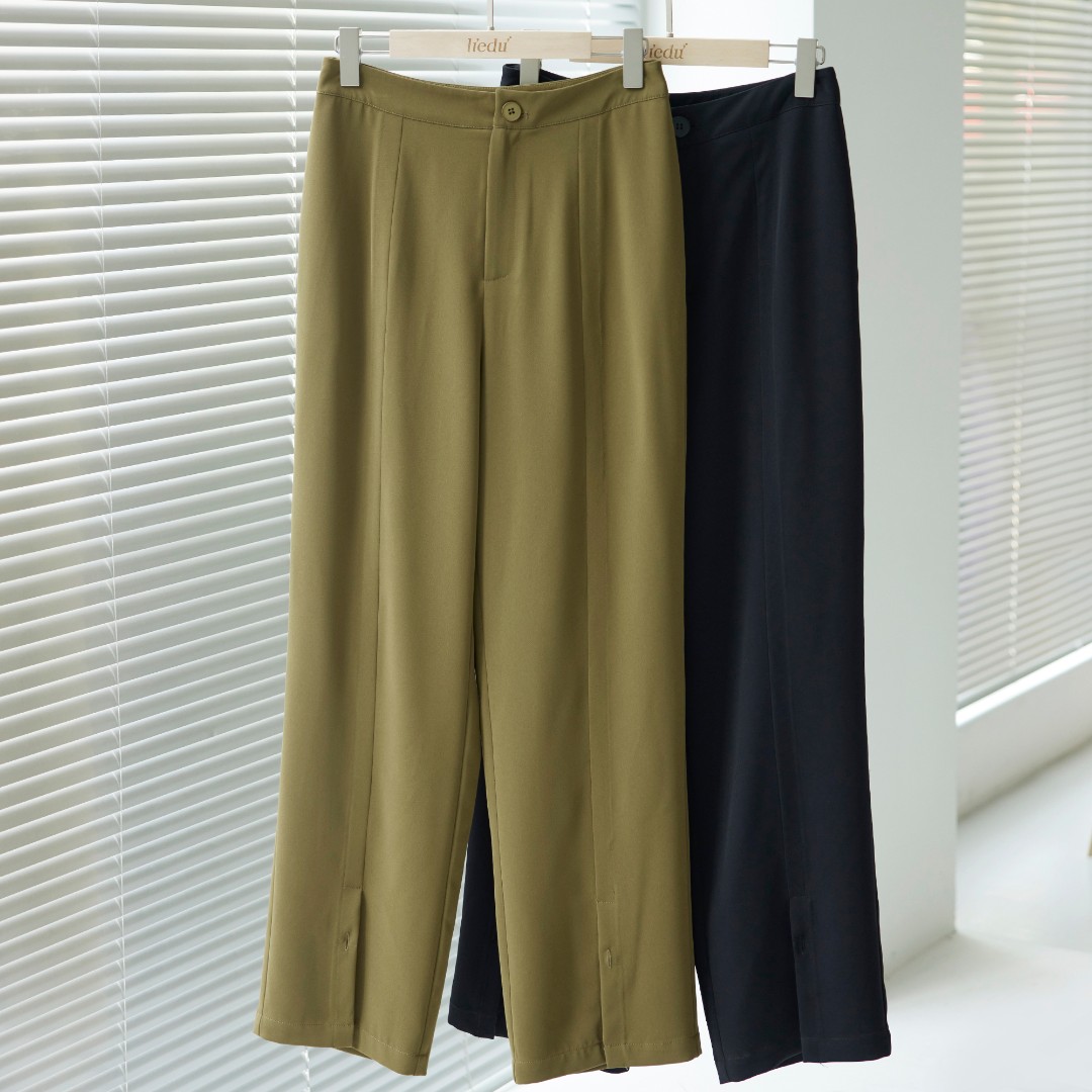 小野人清仓百搭开衩直筒西装裤 ZY208J42