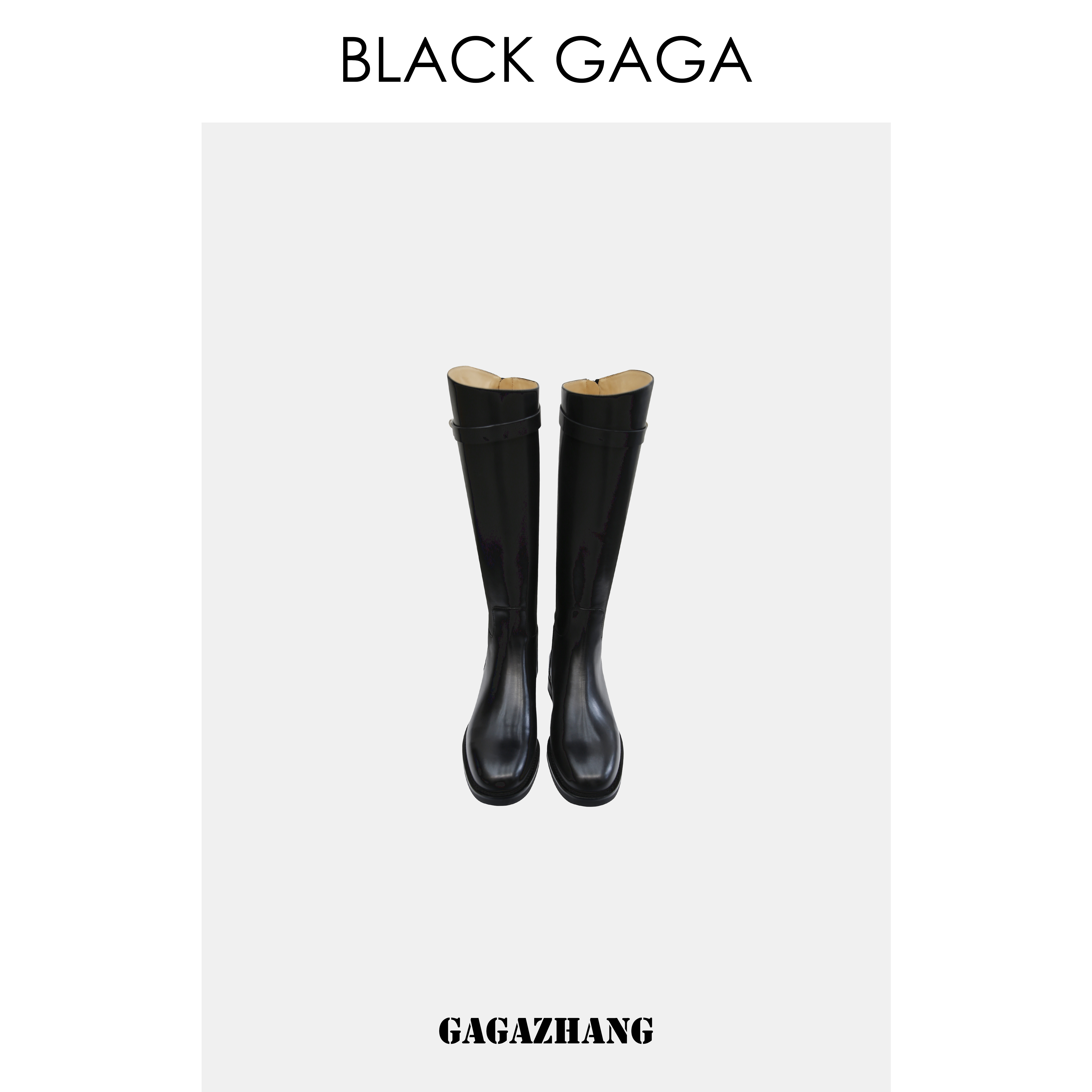 BLACK GAGA【巴黎街区】Z皮锁扣带长靴 G2309X06
