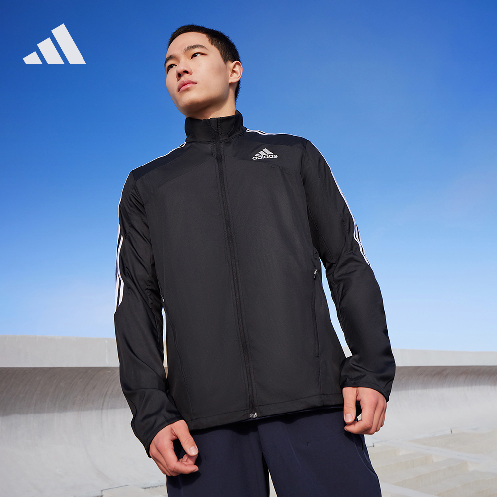 阿迪达斯男款跑步运动立领夹克外套adidas MARATHON JKT GM1410