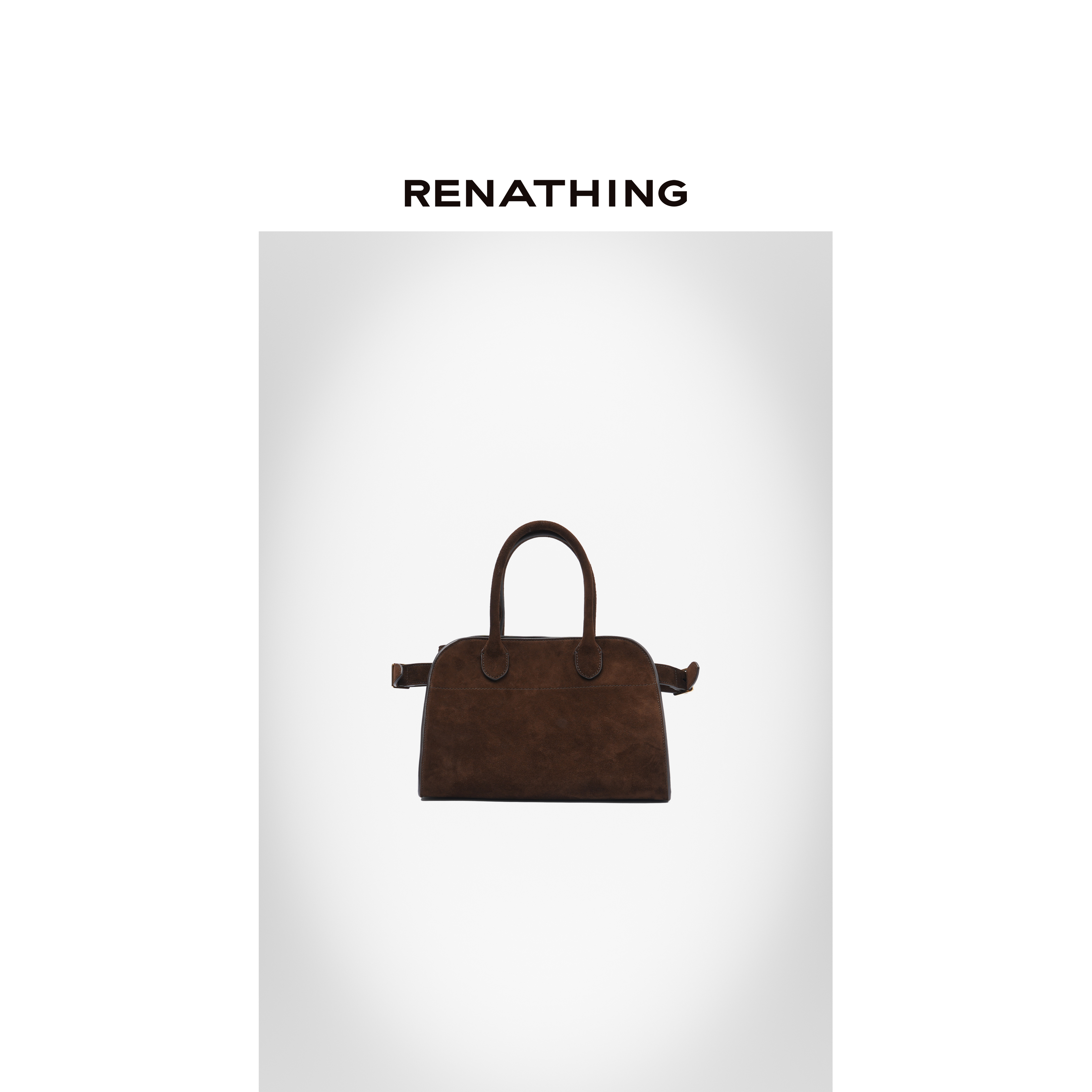 【RENATHING】简约绒面侧搭扣手拿包