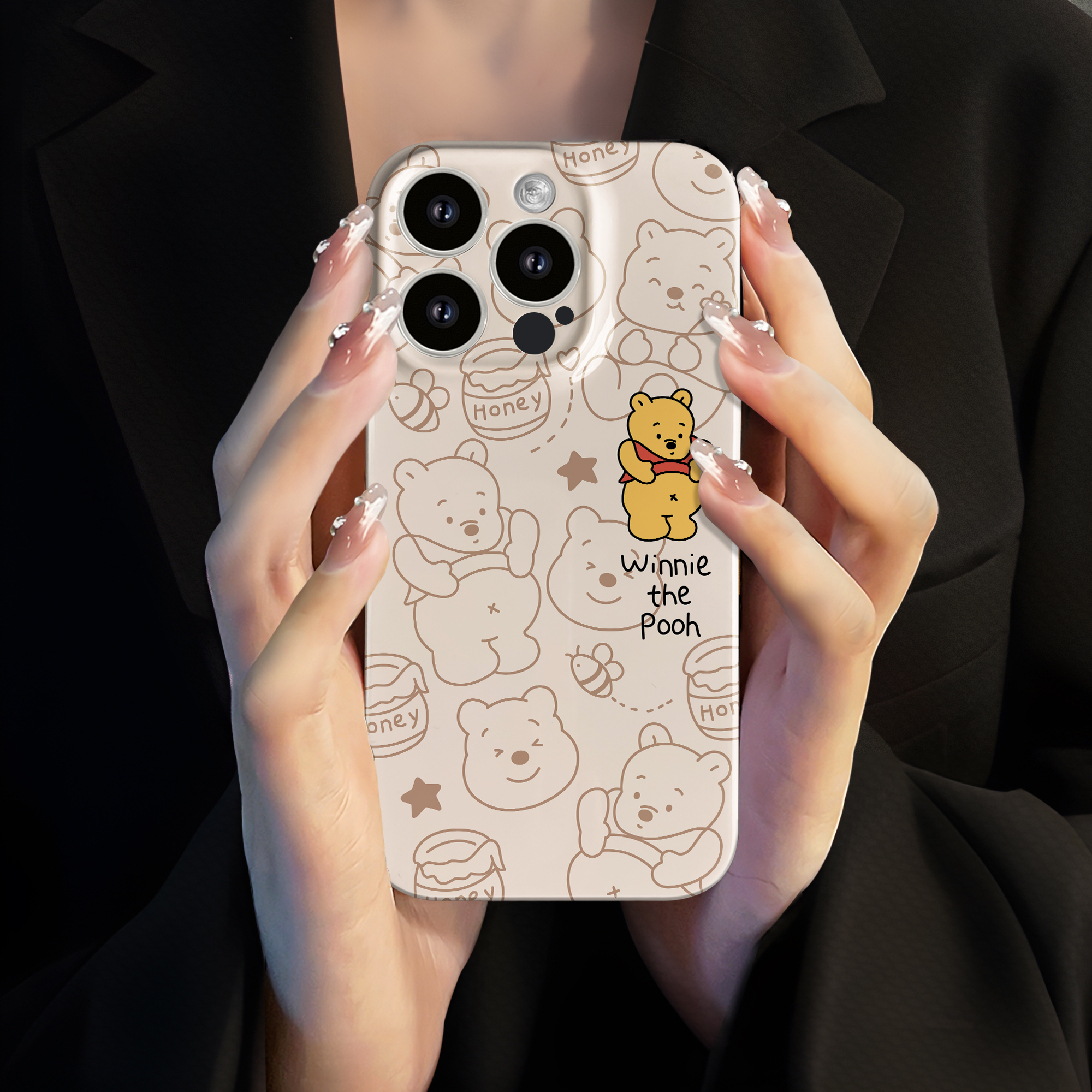 适用于苹果15华为OPPO小米VIVO全包潮可爱卡通小熊菲林手机壳K720