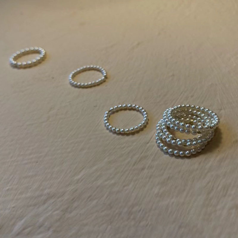 925银戒指 轻奢极细施家珠珍戒不褪色可水洗温柔复古百搭叠戴指环