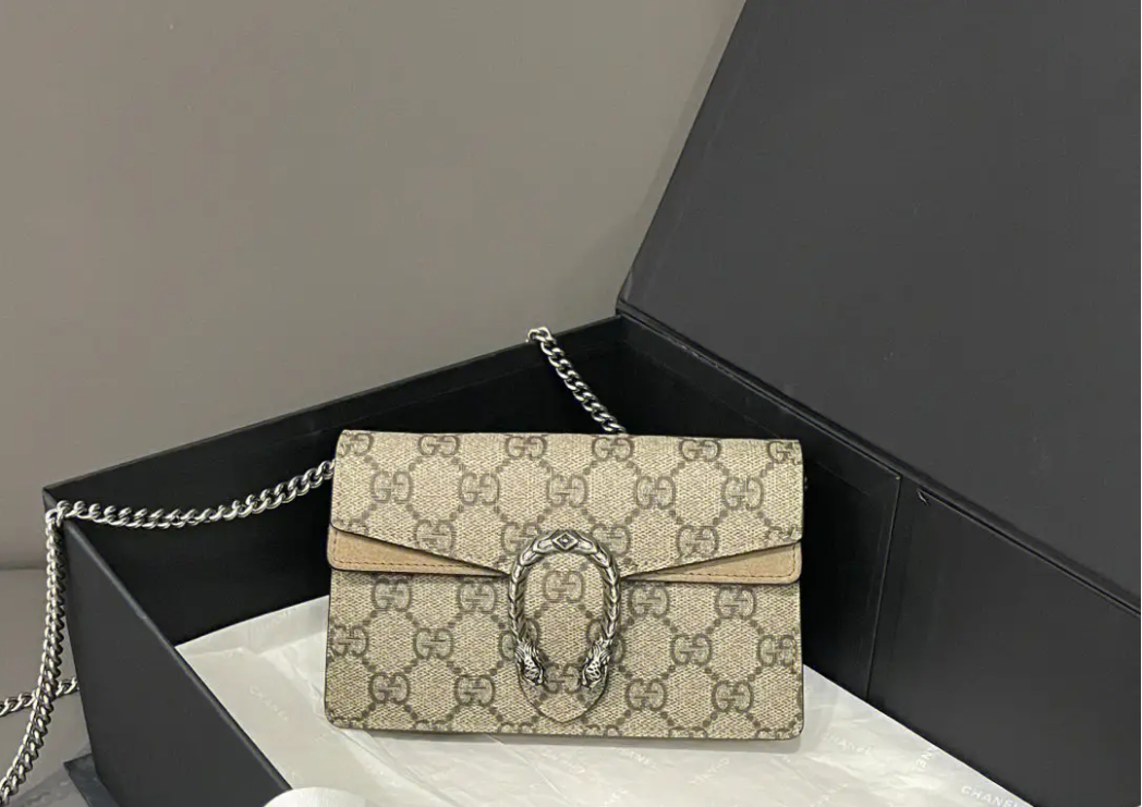 95新 GUCCI/古驰 古驰酒神mini驼色 ss活动