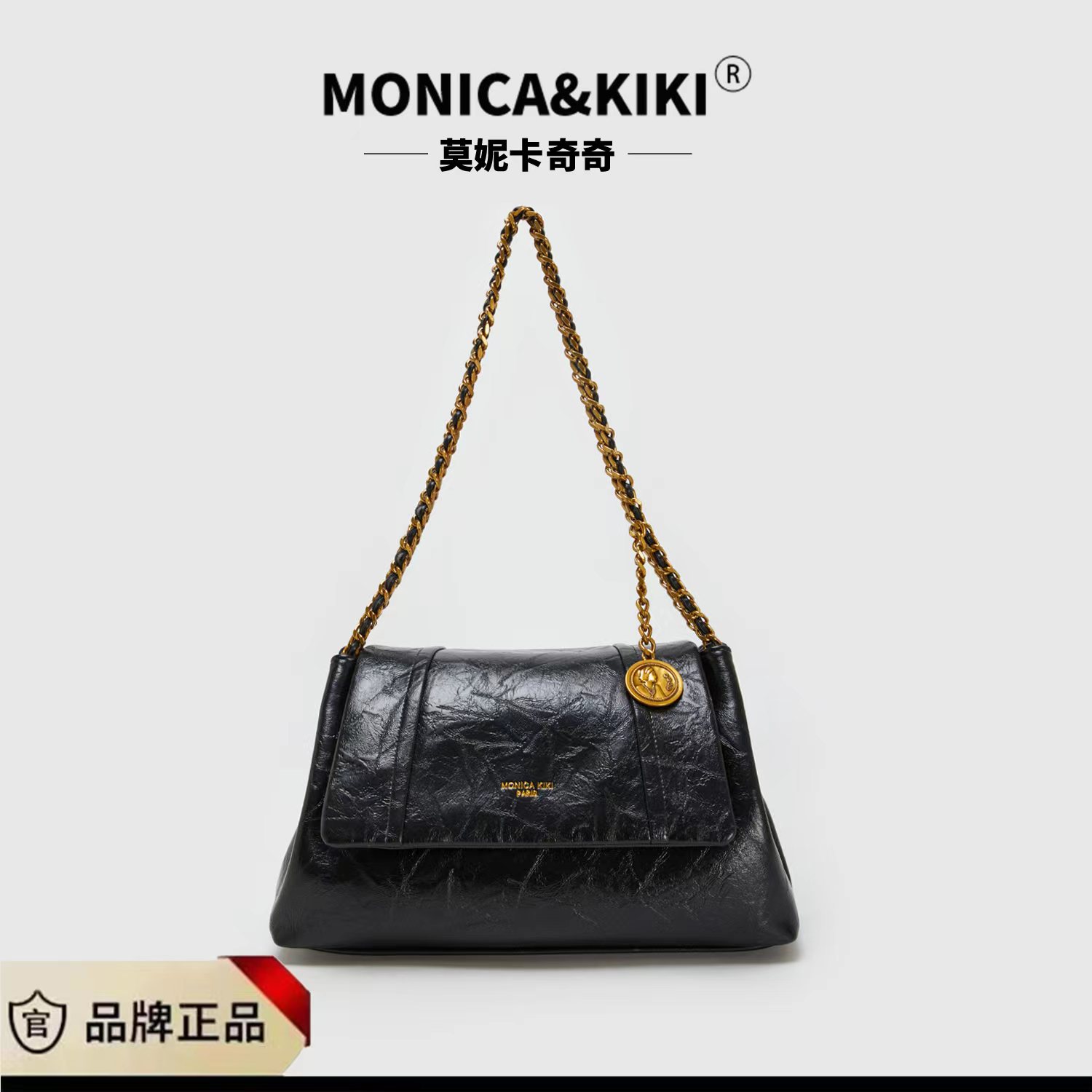 时尚女士黑色经典腋下单肩肩包小香风9119黑色
