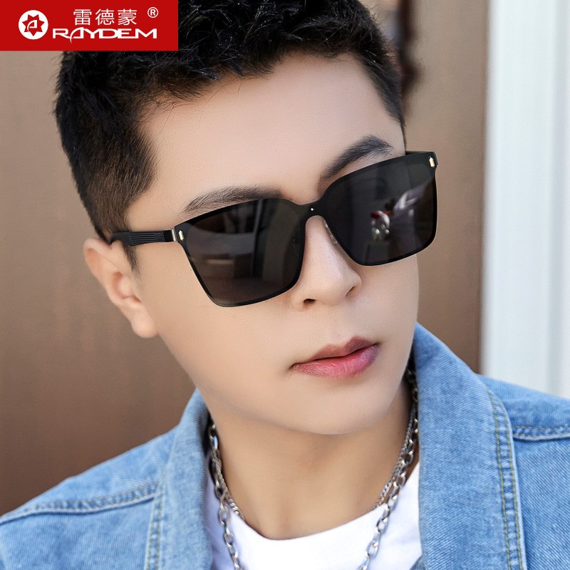 无框男士墨镜方形框偏光开车专用驾驶眼睛女防紫外线潮流太阳眼镜