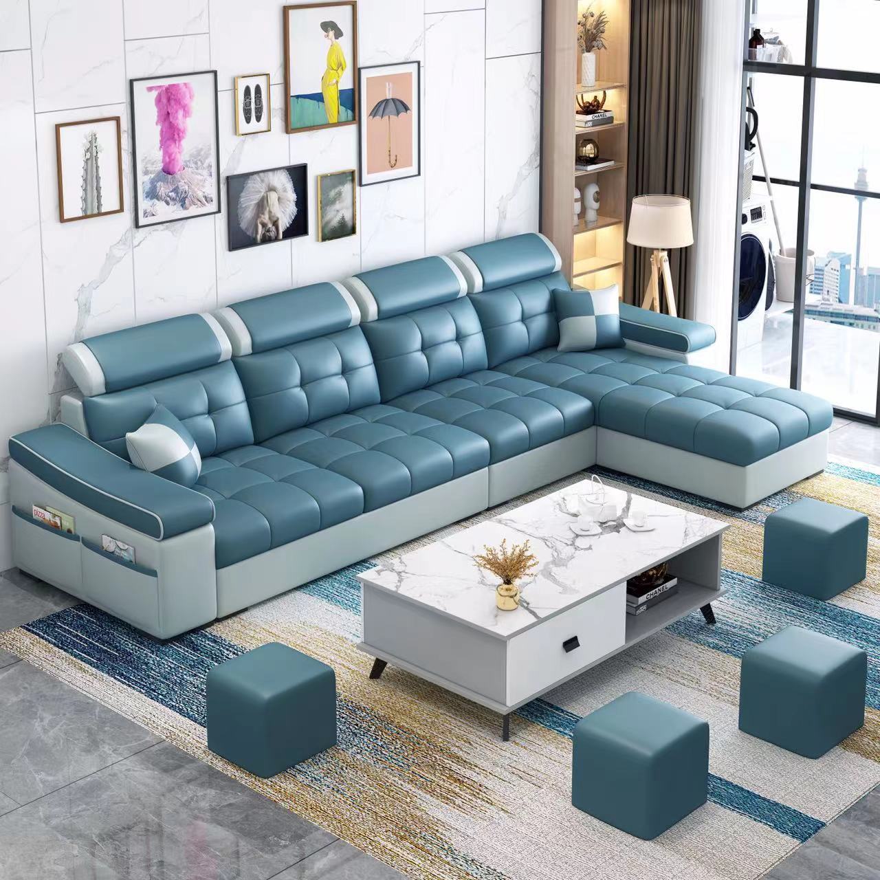 布艺沙发客厅小户型简约现代经济型出租房拆洗整装科技布沙发组合