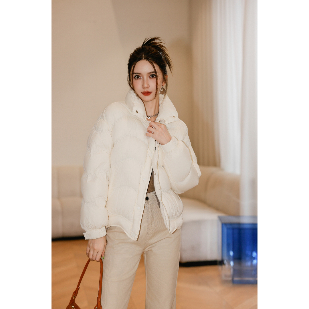 线下1599！高颜值好物！90白鸭绒~立领加厚保暖女式羽绒服 M11702