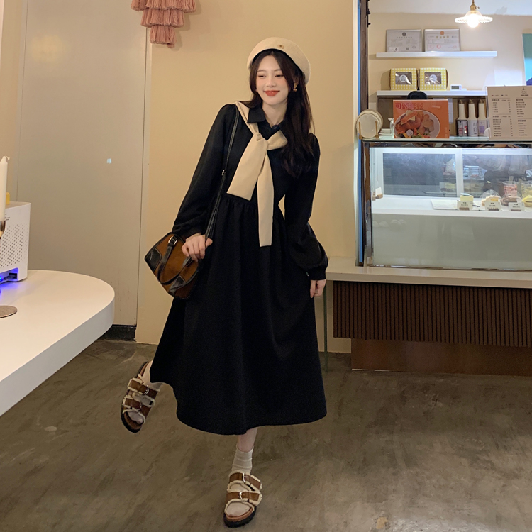 新款大码胖mm秋季法式复古两件套带披肩高级感洋气森系遮肉连衣裙