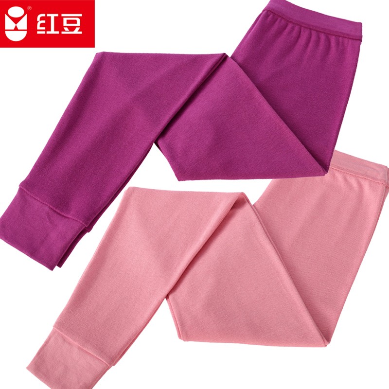 红豆纯棉秋裤女士中高腰内穿打底线裤全棉毛裤线裤中老年人保暖裤