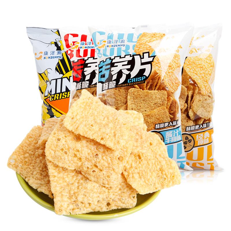 康泽源苦荞片荞麦锅巴*大包装网红膨化休闲小吃小零食整笋0g